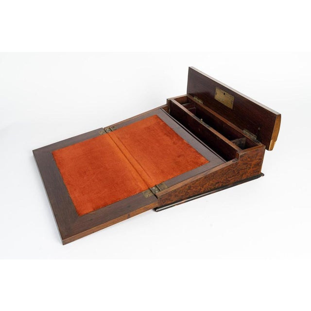 Napoleon III Marquetry and Brass Inkwell, 19th Century For Sale - Image 4 of 11