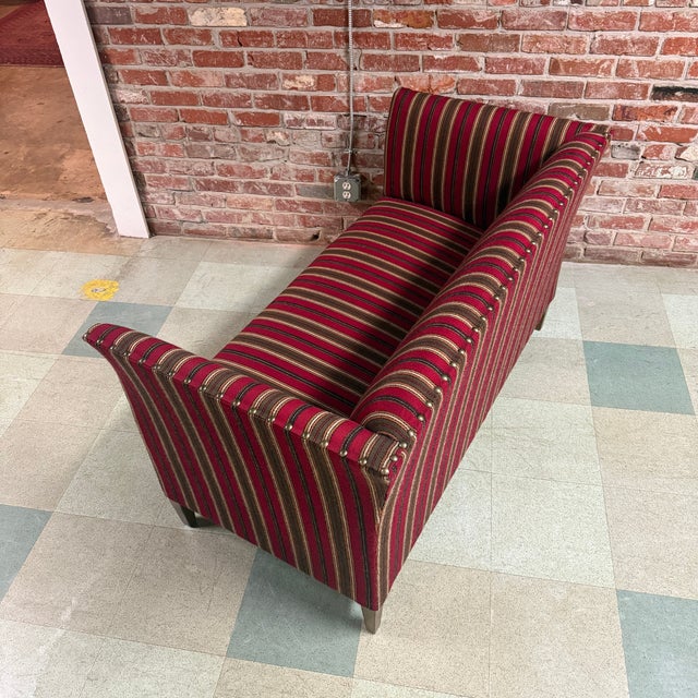 Red Danish Cabinetmaker Savak Stripe Sofa, c.1960 For Sale - Image 8 of 9