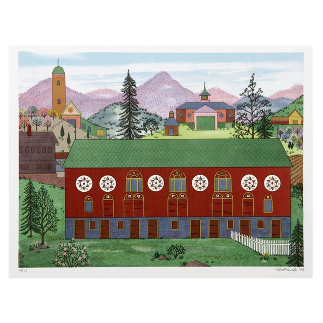 Jack Hofflander Lancaster Barns Serigraph For Sale