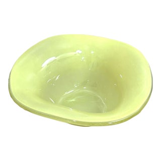 Rare Vintage Annieglass Yellow Opaque Small Bowl For Sale