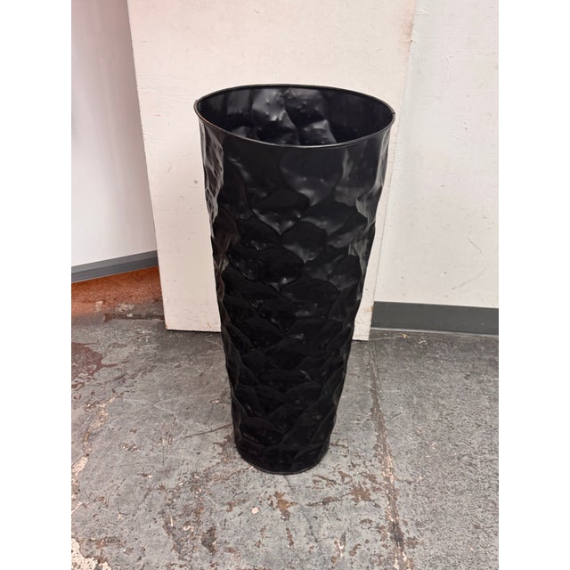 Vintage Hammered Planter, Black For Sale - Image 11 of 12