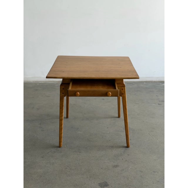Antique Honey Oak Table With Center Drawer For Sale - Image 16 of 18