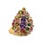 Bochic "Orient" Vintage Amethyst & Multi Tourmaline Ring 18K Gold & Silver For Sale - Image 12 of 18