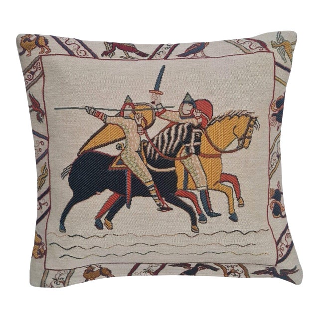Bayeux Tapestry Cushion With Feather Filler - 46x46cm (18"x18") For Sale