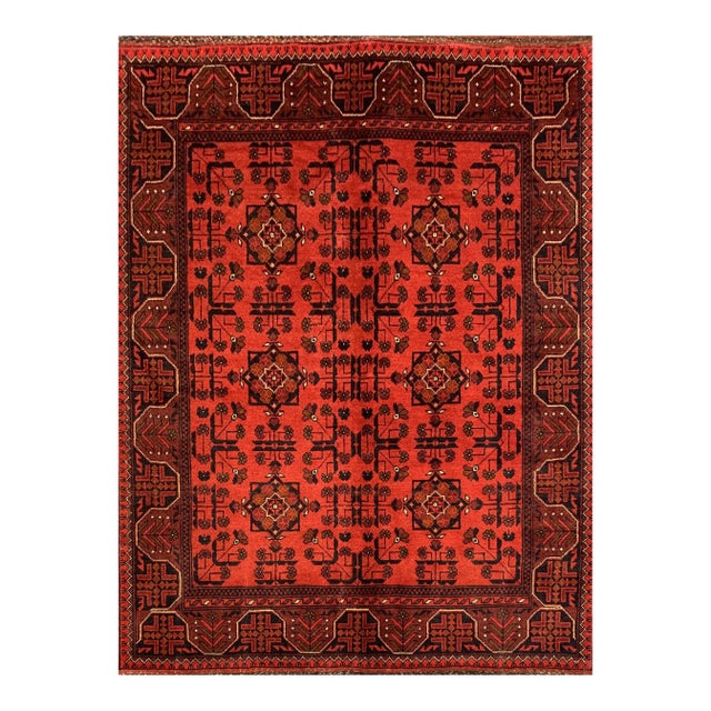 Fine Quality Hand Knotted Afghan Khal Mohammadi Wool Area Rug 6.6 X 5.0 Ft For Sale