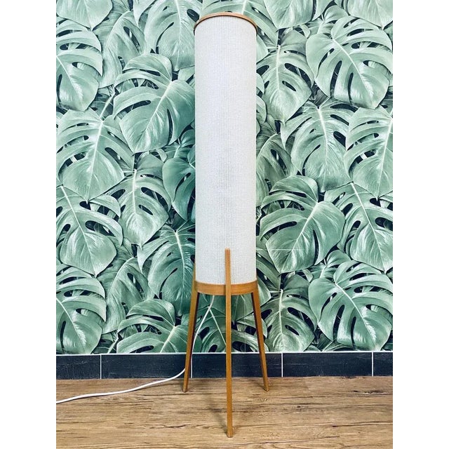 Mid-Century Teak Tripod Rocket Floor Lamp, 1950 For Sale - Image 5 of 18