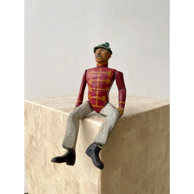 Antique Folk Art Painted Wood Soldier With Red Coat, Circa Early 20th Century For Sale - Image 12 of 12