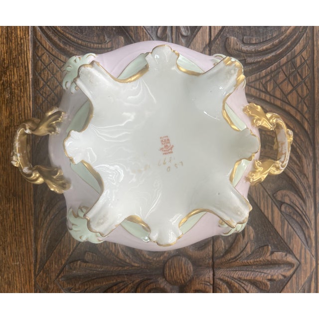 Pendentif Art Nouveau Limoges En Or Rose 18k émaillé - Représente Une Jeune Fille