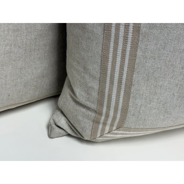 Thom Filicia Home Collection Striped Border Decorative Pillows, Pair For Sale - Image 10 of 12