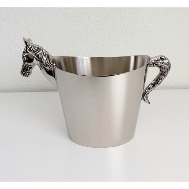 Arthur Court Vintage Equestrian Ice Bucket, Pewter & Stainless Steel For Sale - Image 4 of 10