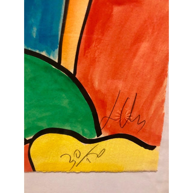 Sandro Chia, Woodblock Heliorelief with Hand Painting "Novel" Italian Post Modernist Pop Art, 1989 For Sale - Image 4 of 5