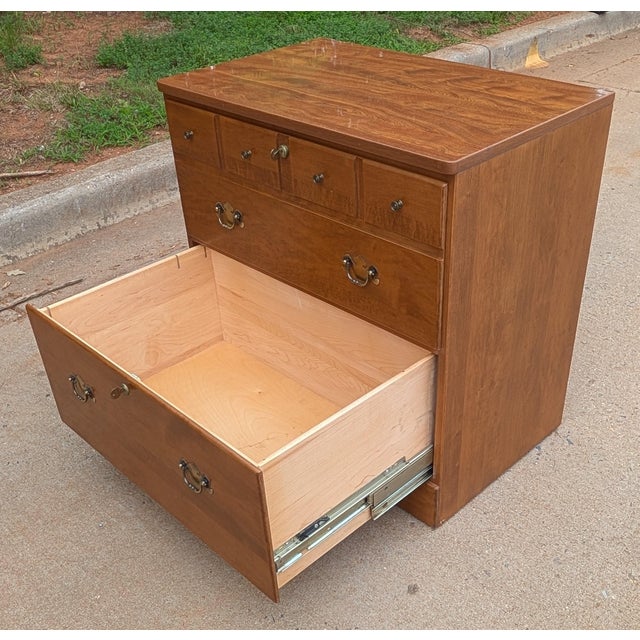 Vintage Ethan Allen Heirloom Collection Maple Locking W/ Key Filing Cabinet For Sale - Image 9 of 10