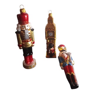 Vintage Mercury Glass Christmas Ornaments, Made in Poland- Set of 3 For Sale