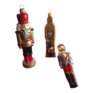 Vintage Mercury Glass Christmas Ornaments, Made in Poland- Set of 3