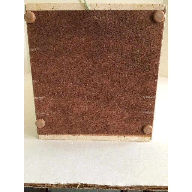 1970s 1970s Travertine Marble and Brass Column Table Lamp For Sale - Image 5 of 12