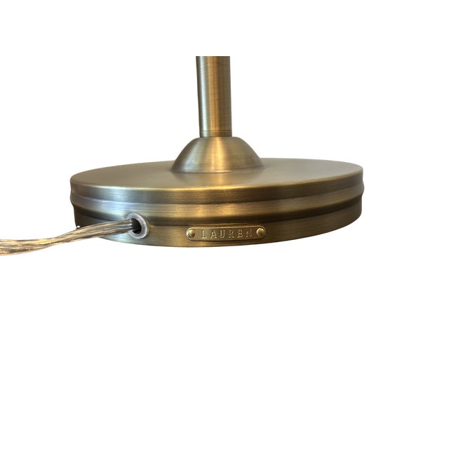 Metal Ralph Lauren Home Adjustable Brass Desk Lamp – Antique Brass Finish, Classic Bell Shade, Luxury Office Lighting For Sale - Image 7 of 10