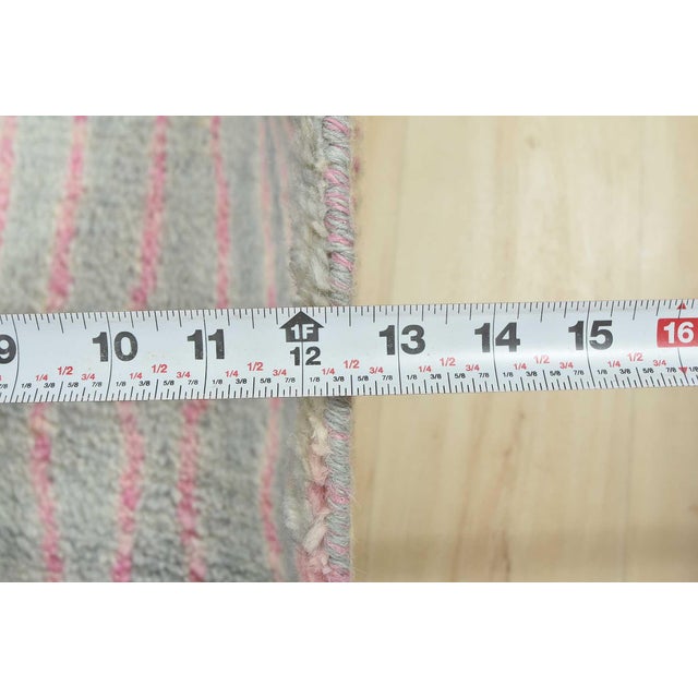 Moroccan Rug 9'1'' X 11'11'' Ivory Wool Contemporary Hand-Knotted Carpet For Sale - Image 10 of 12