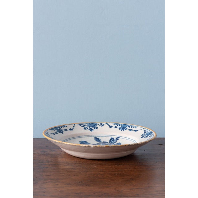 18th Century Dutch Delftware Blue and White Floral Plates, Set of 4 For Sale - Image 12 of 18