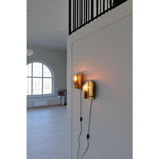Mid-Century Modern Brass Wall Sconces, Sweden, 1960s, Set of 2 For Sale - Image 10 of 17