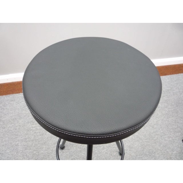 1960s Leather & Metal Bar Stools, 1960s, Set of 4 For Sale - Image 5 of 10