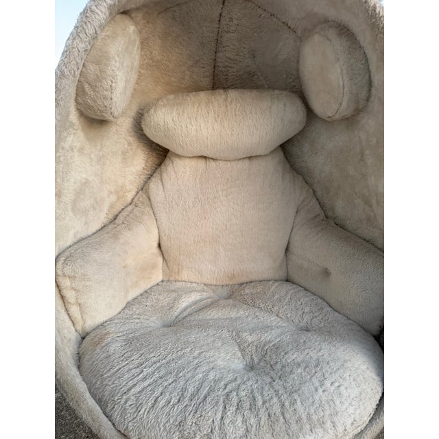 Plastic Attributed to Henrik Thor-Larsen “Ovalia” Egg Chair W/ Speakers – Yellow & Beige – Space Age Mid Century Modern (1968 Torlan Sweden) For Sale - Image 7 of 12