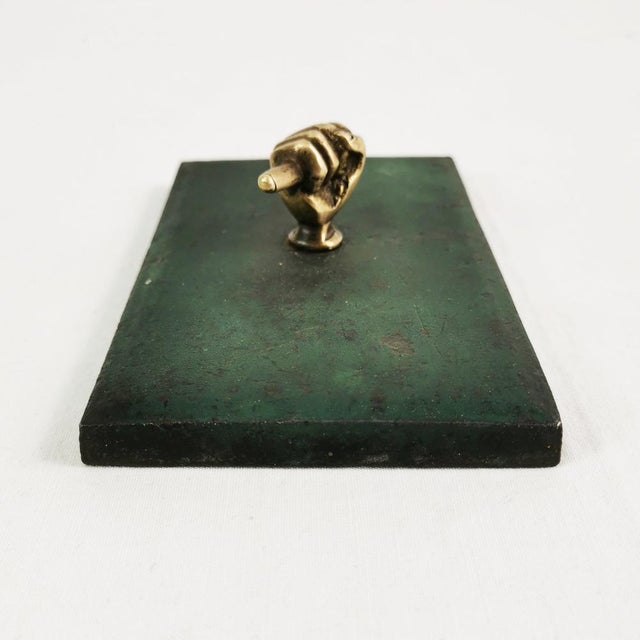 Paperweight, origin: Great Britain, 1930s. Made of brass and iron. Condition: good to very good, with patina, abrasions,...