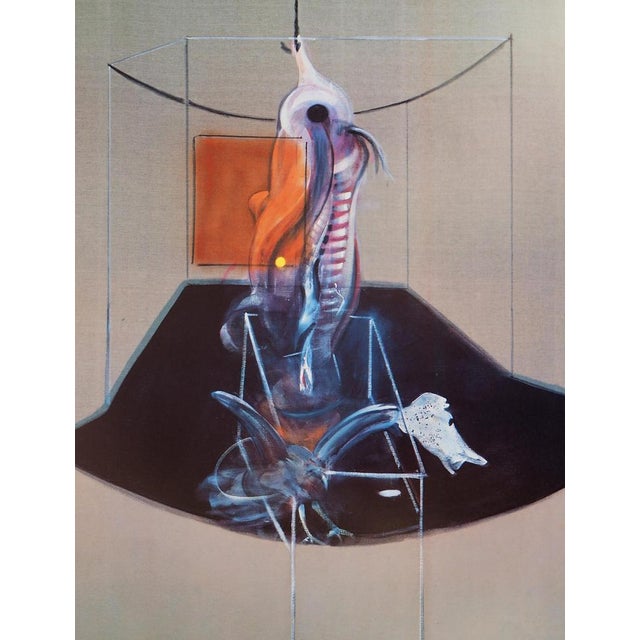 Modern After Francis Bacon, Meat Carcass and Bird of Prey, 1986, Original Vintage Poster For Sale - Image 3 of 7