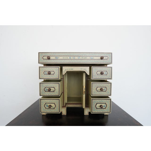 Vintage Maitland Smith Miniature Secretary Desk Jewelry Cabinet For Sale - Image 9 of 18