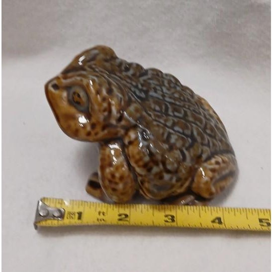 1970's Ceramic Decor 4" Realistic Horned Lizard Toad Frog Garden Pond Pot Japan Vintage For Sale - Image 14 of 15