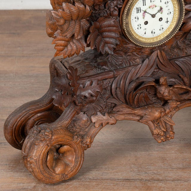19th Century Hand Carved Black Forest Mantel Game Clock, Germany For Sale - Image 11 of 14