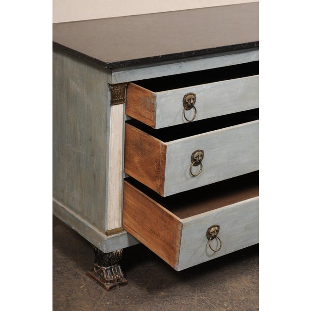 19th Century French Neoclassical Commode W/ Paw Front Feet For Sale - Image 10 of 11