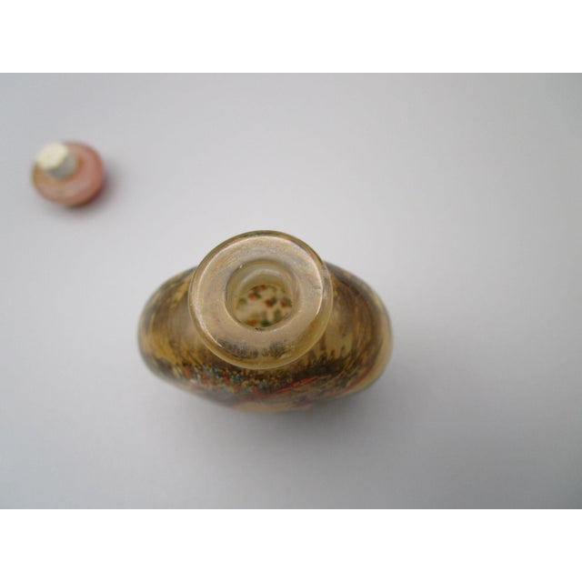 Vintage Eglomise Reverse Hand Painted Glass Snuff Bottle Along the River During the Qingming Festival Qingming Shanghe Tu For Sale - Image 11 of 13