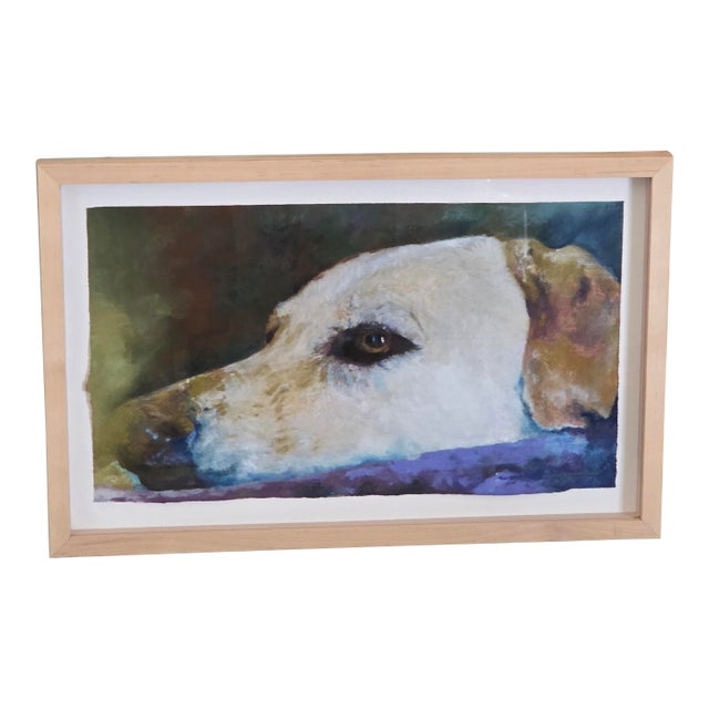 Deborah Males Original Dog Portrait in Pastel For Sale