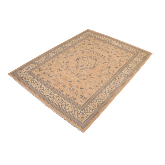 Boho Chic Boho Chic Orange/Beige Wool Rug - 8'2'' X 10'2'' For Sale - Image 3 of 10