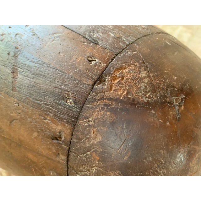 Wood Double Sided Late 19th Century English Industrial Factory Milliner's Felt Hat Mold Form #2 With Patina For Sale - Image 7 of 12