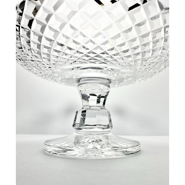 Transparent 1990s Waterford “Master Cutter Collection” Large Crystal Centerpiece Pedestal Bowl For Sale - Image 8 of 11