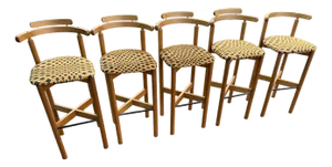 Mid 20th Century Danish Teak Gangso Mobler Bar Stools