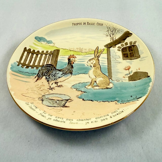 Sarreguemines Benjamin Rabier Childs Plate, Propos De Basse-Cour For Sale In Philadelphia - Image 6 of 8