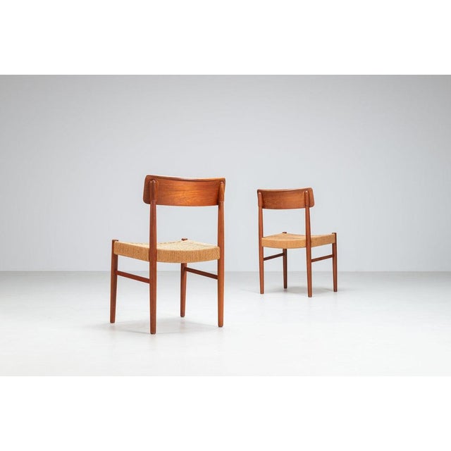 Danish Dining Chairs in Teak and Paper Cord, Denmark, 1960, Set of 4 For Sale - Image 9 of 16
