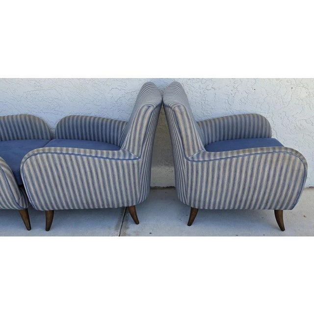 1950s MCM Edward Wormley Gio Ponti Style Armchairs Set of 4 For Sale - Image 16 of 18