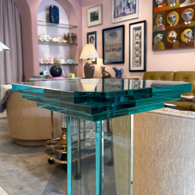 Vintage Stacked Glass Pedestal 36.5” For Sale In New York - Image 6 of 9