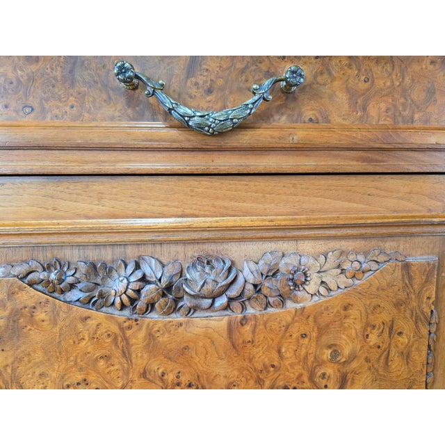 Brown Stamped E. Muller Paris Louis XVI Revival Burled Walnut & Marble Buffet For Sale - Image 8 of 12