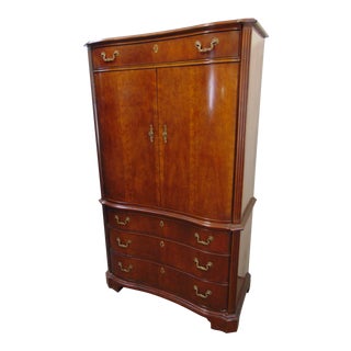 Thomasville Replicas Chippendale Cherry Linen Press For Sale