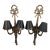 Vintage Ornate Gold-Tone Two-Light Wall Sconces With Shades - Pair For Sale