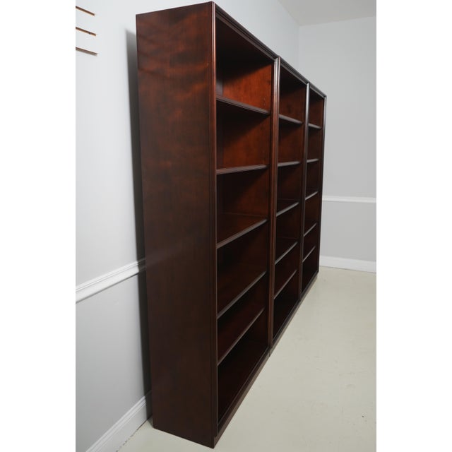 Traditional Set of 3 Sligh Cherry Tall Bookcases For Sale - Image 3 of 12