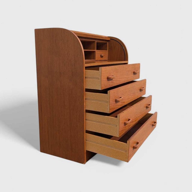 Mid-Century Danish Teak Roll-Top Desk by Egon Ostergaard, 1970s For Sale - Image 10 of 17