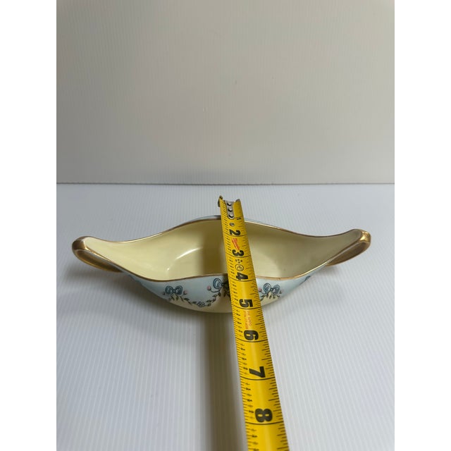 Antique T & v Limoges France Canoe-Shape Handle Bowl 10"x 5" Floral Hand Painted For Sale - Image 12 of 12