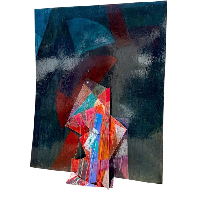 Tom Holland Tom Holland, Very Large Constructed Abstract Mixed Media Painting Wall Sculpture Tom Holland, 1981 For Sale - Image 4 of 18