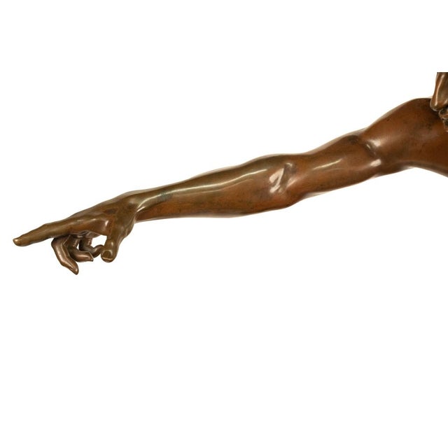 Monumental French Figurative Bronze Statue 'Au Loup' Shepherd Dog Sheep Hunting by Louis-Auguste Hiolin, 1874 For Sale - Image 14 of 18