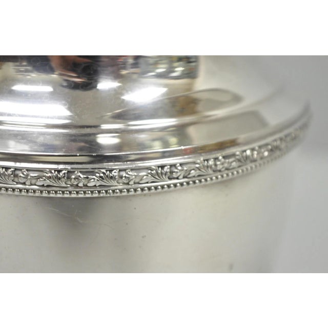 Silver Vintage Wma Rogers Victorian Silver Plated Bulbous Footed Water Pitcher For Sale - Image 8 of 13